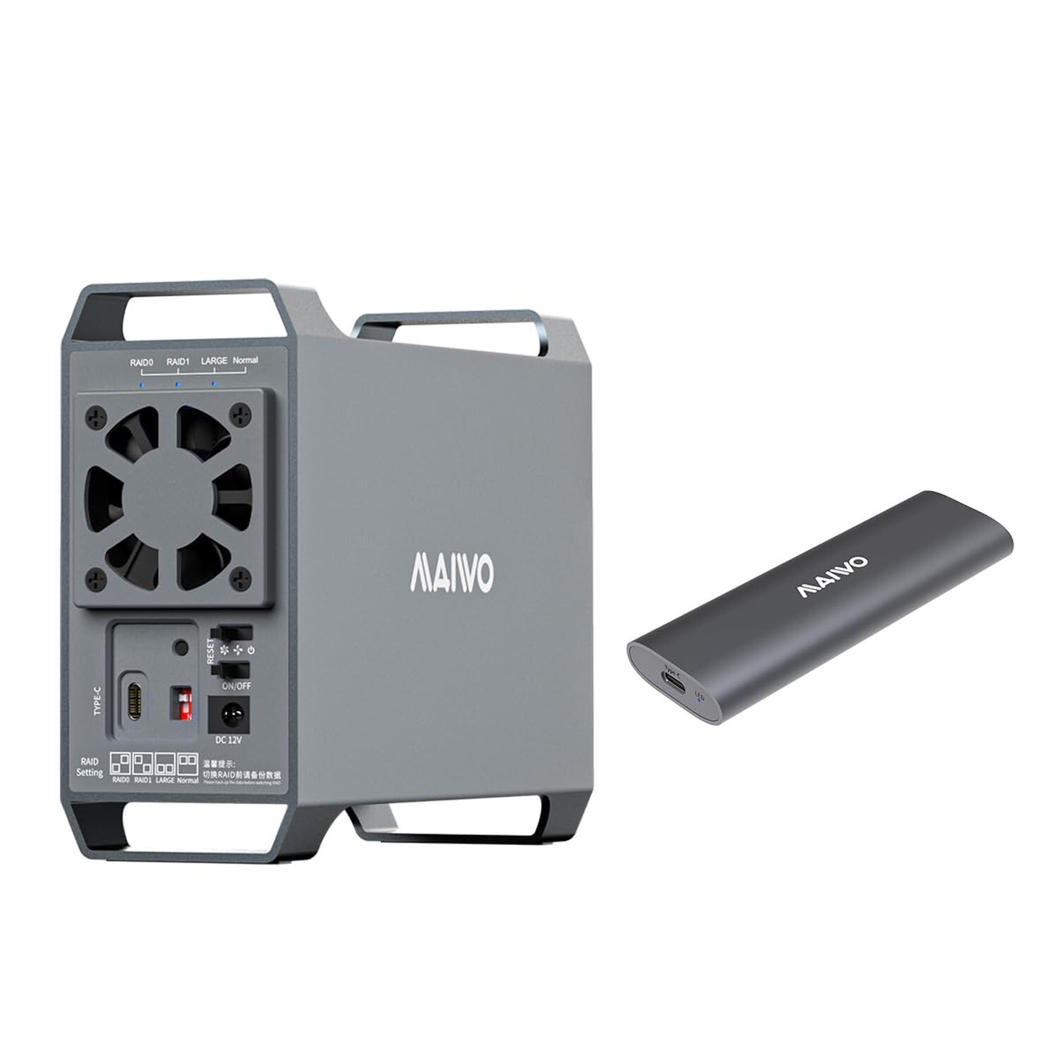 Dual Bay Raid SATA Enclosure-M.2 Enclosure