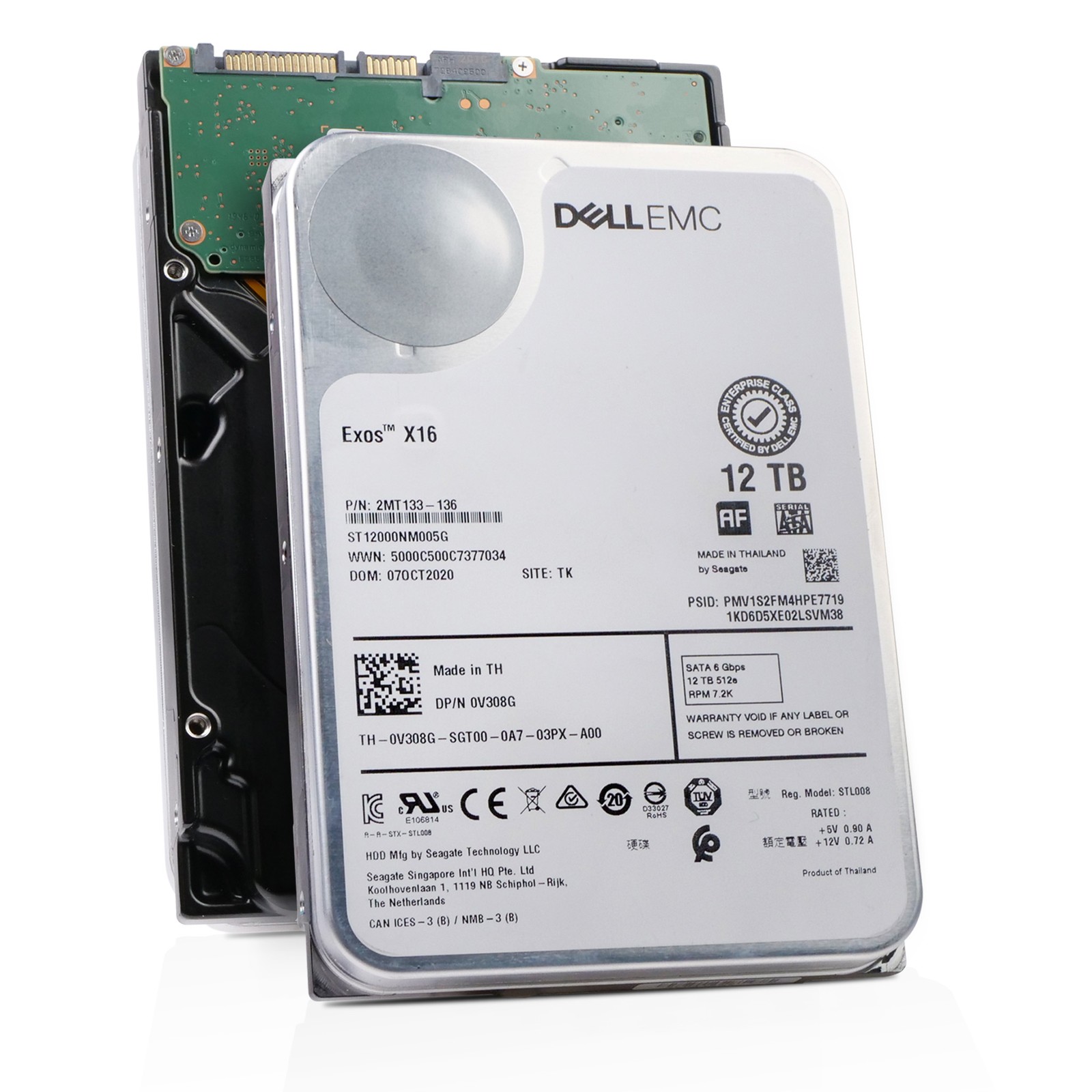 Dell/Seagate Exos X16 12TB ST12000NM005G 7.2K RPM SATA 6Gb/s 512e 3.5" HDD