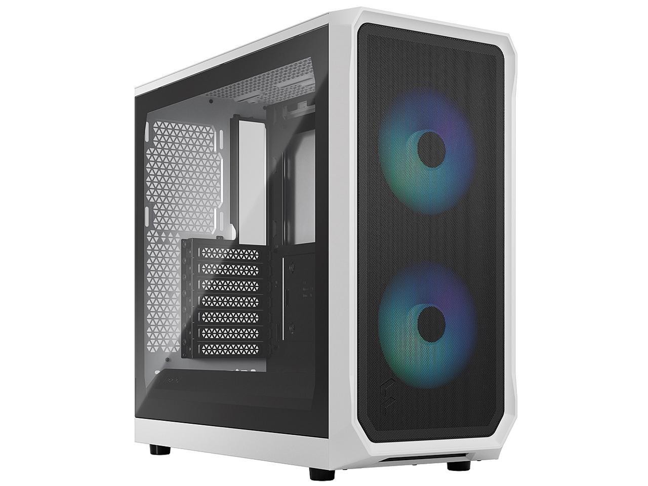 Fractal Design Focus 2 RGB White ATX mATX Mini ITX Clear Tinted Tempered Glass