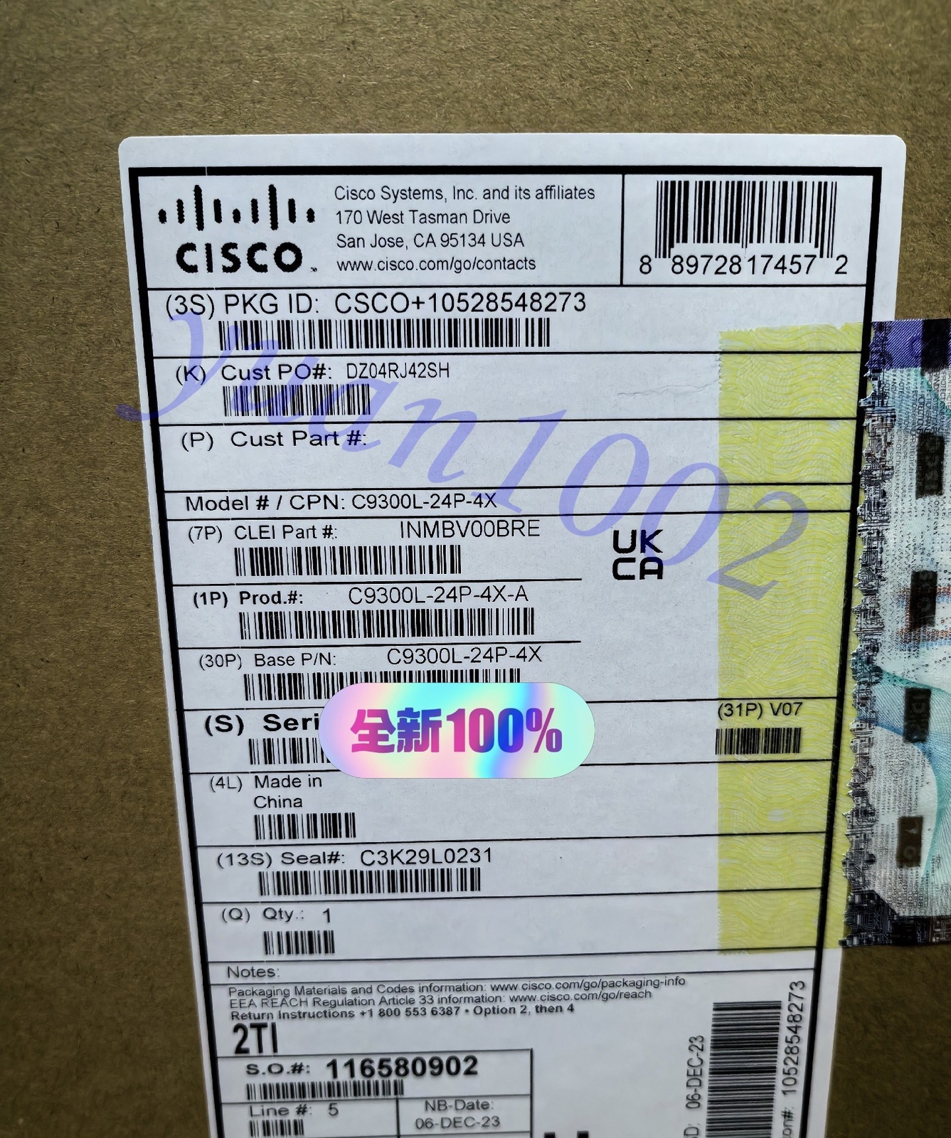 1PCS NEW CISCO C9300L-24P-4X-A Ethernet switch Fast FedEx or DHL