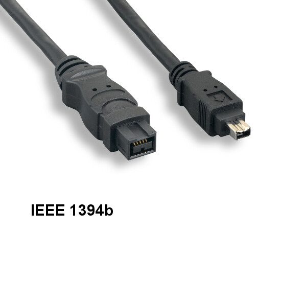 Kentek 10ft IEEE1394b 9Pin to IEEE-1394a 4Pin Cable Firewire 400Mbps iLINK DV PC