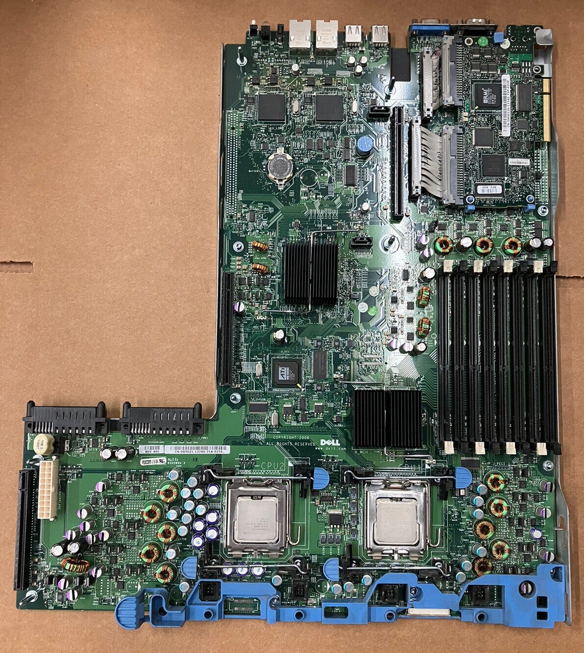 ~ DELL 0DT021 PowerEdge 2950 Motherboard W/ Two Intel Xeon SLABN & 0WW126 DRAC5