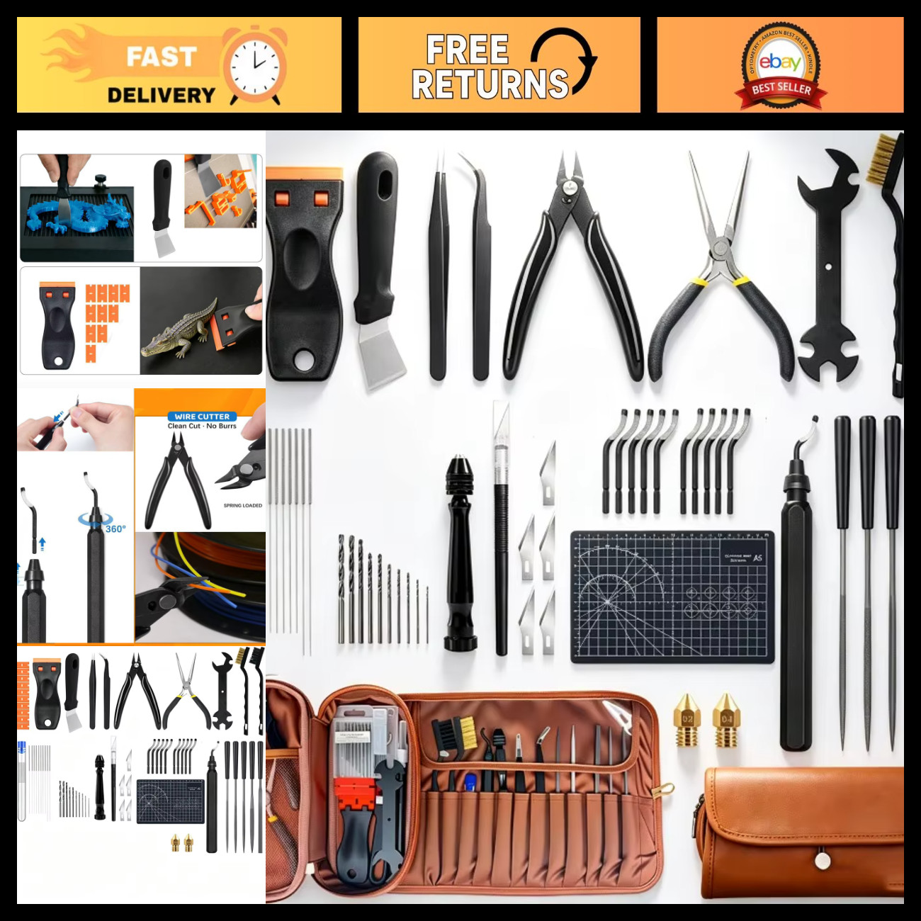 66Pcs 3D Printer Tool Kit - All-in-One Handy Tools for Maintenance, Trimming & D