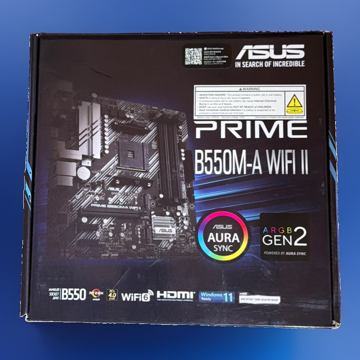 ASUS PRIME B550M-A WIFI II AMD AM4 DDR4 Micro ATX Wi-Fi 6 Motherboard Open Box