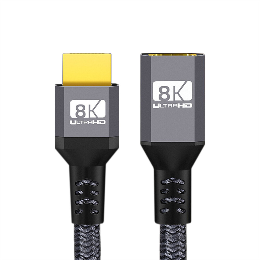 Cablecy HDMI Male to Female Audio 3D HDMI Cord HDMI 2.1 UHD 8K Extension Cable