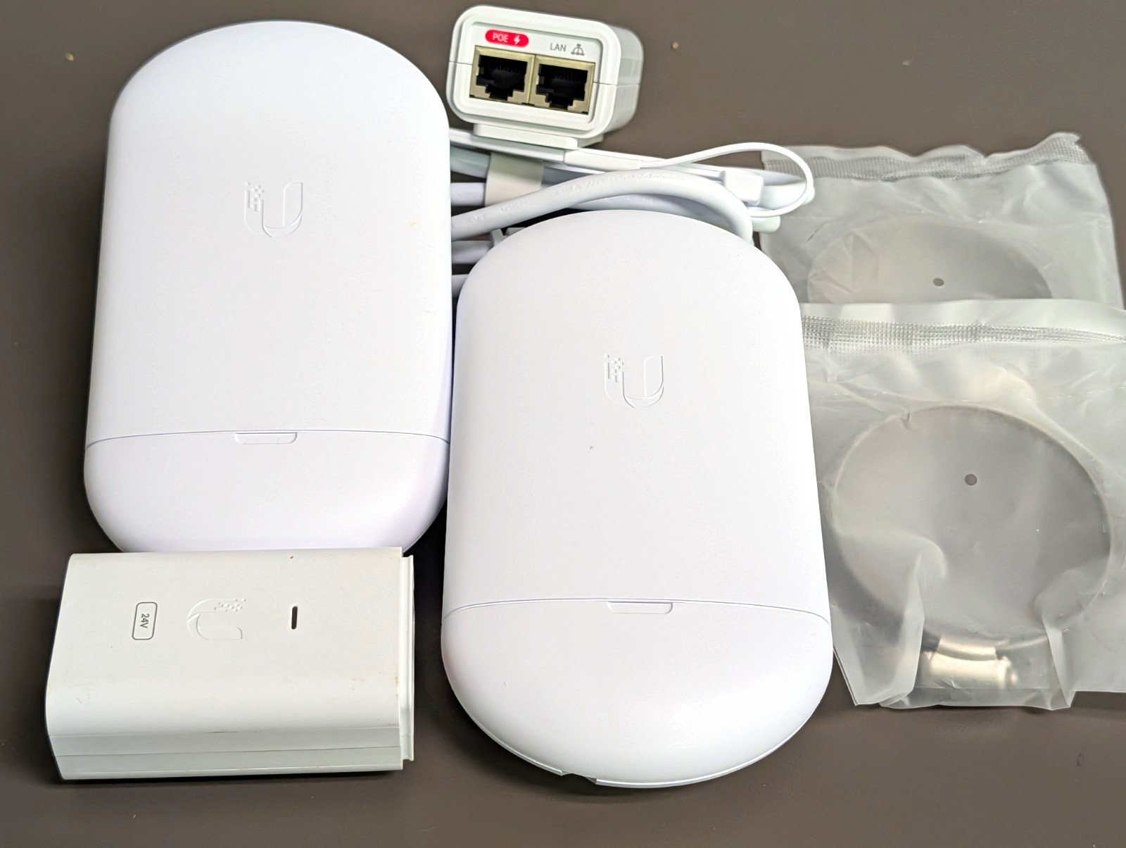 Pre-programmed Ubiquiti NanoStation 5AC Locos Wireless Bridge w/ PoE Adapters