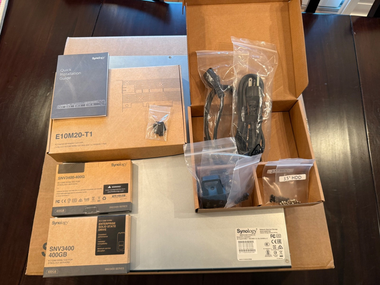 Synology RackStation RS820+ 4 Bay NAS, 10GBe - (2) Enterprise 400GB NVMe SSDs