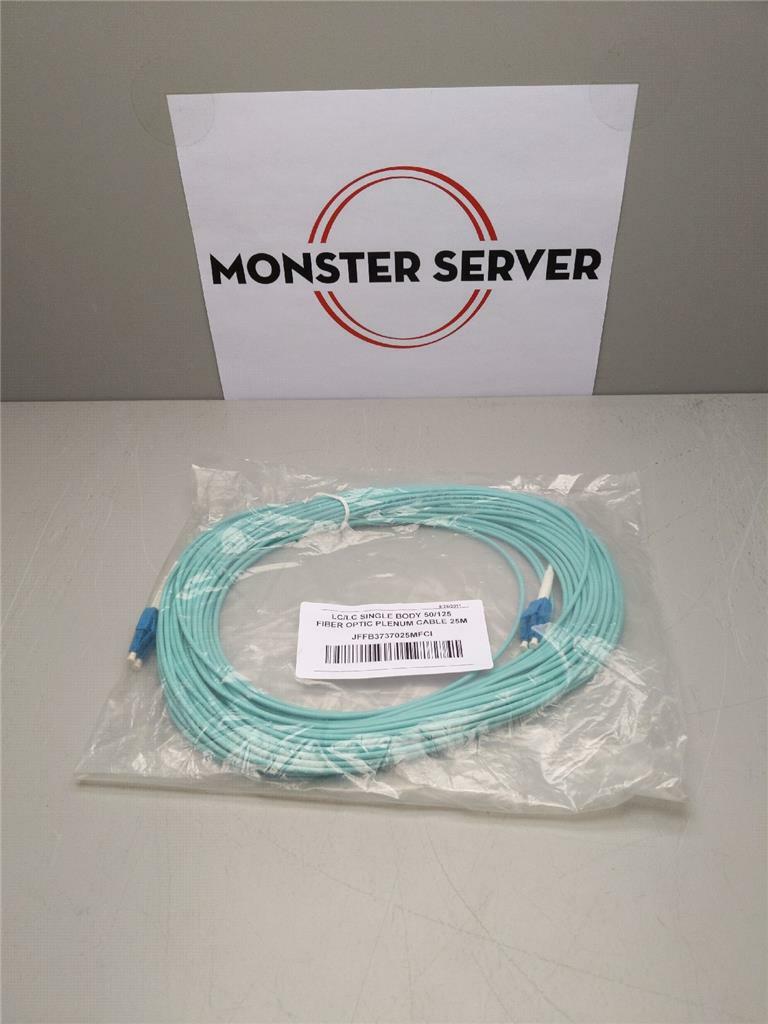 25 Meter OM3 LC-LC Plenum Single Body 10Gbps Fiber Patch Cable (LOT OF 10) *NEW*