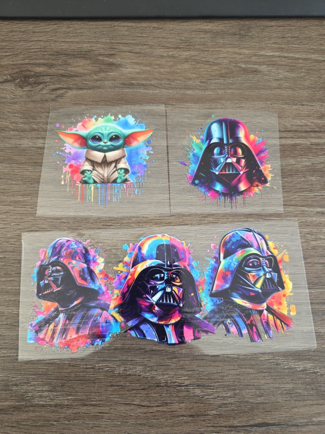 Star Wars Vader Grogu 3pc Sticker Decal Bundle Raised UV DTF Various Sizes