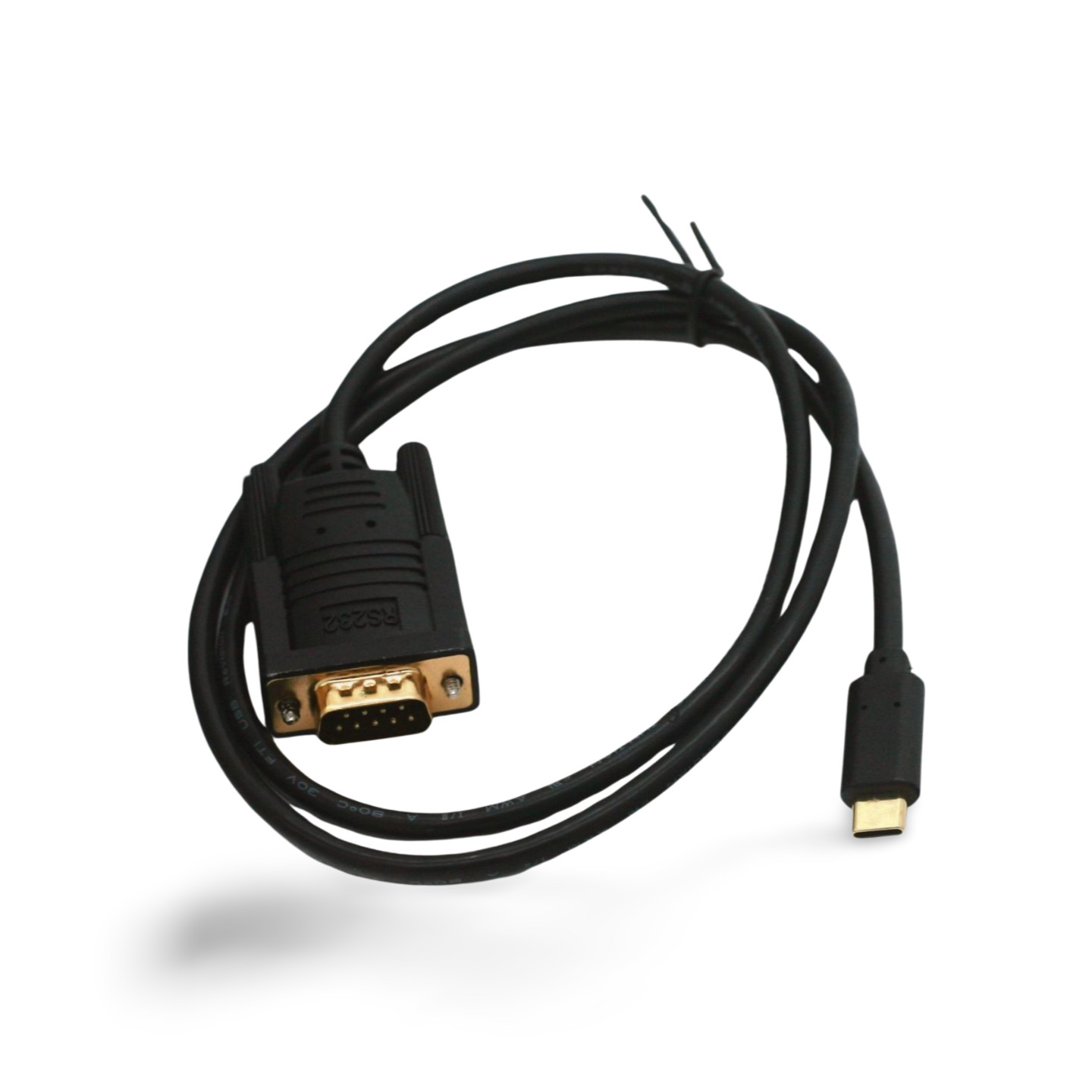 3ft USB C to DB9 Male Serial Port Adapter FTDI Chipset - Black