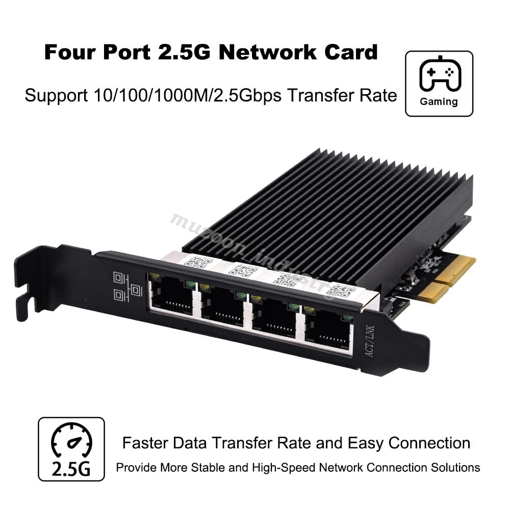 2.5Gb 4 Port Gigabit NIC Intel I226 Chip PCIe Network Adapter Card RJ45 Ethernet