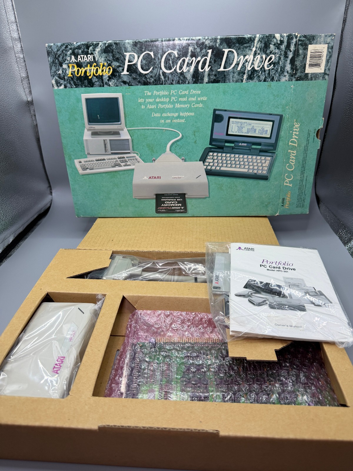 NEW Atari Portfolio PC Card Drive Complete In Box Vintage PC Interface Accessory