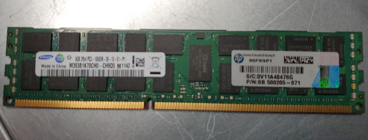 Samsung 8 GB DDR3 ECC 8GB 2Rx4 PC3-10600R-09-10-E1-P1 HP-500205-071