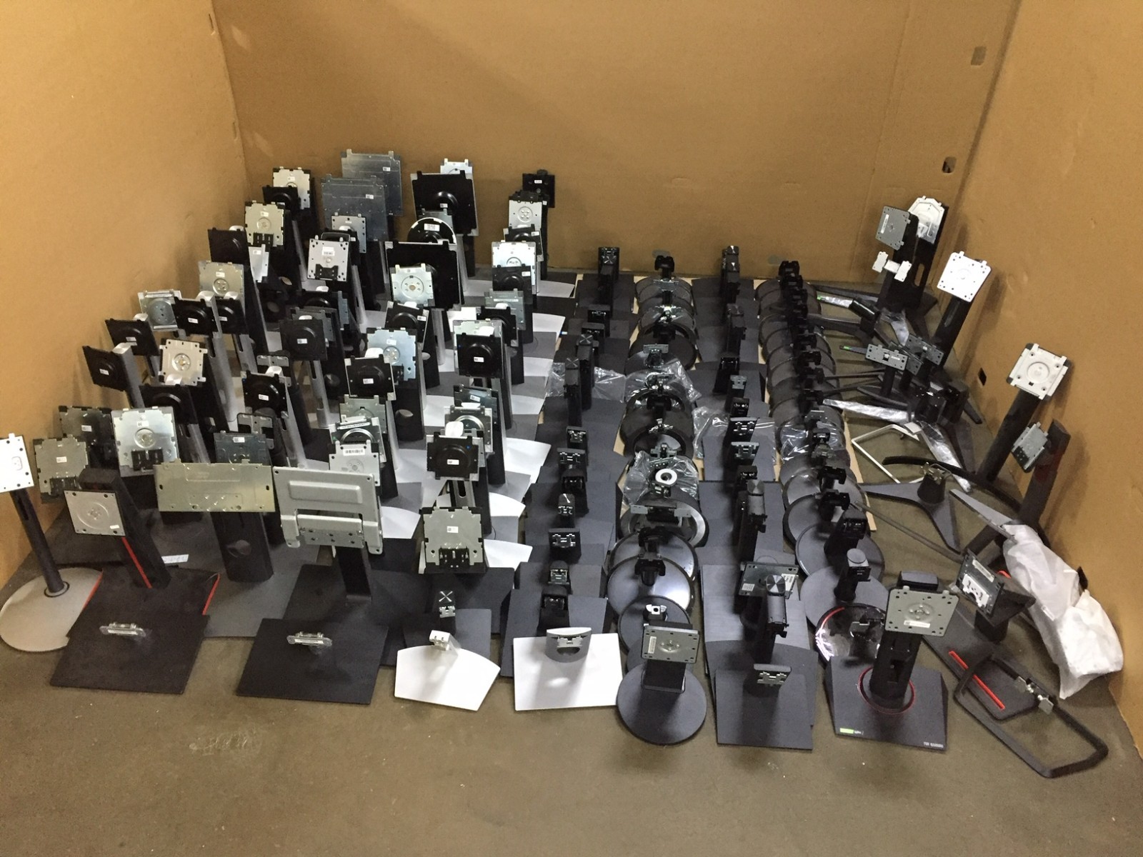 LOT OF 161 MONITOR STANDS MIXED BRANDS. MODELS. CONDITION. DELL.ASUS.ACER.
