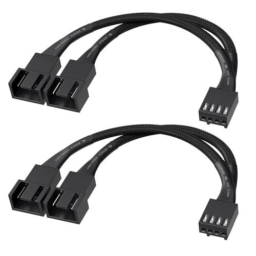Cable Matters 2-Pack 2 Way 4 Pin PWM Fan Splitter Cable - 4 Inches, PC Fan