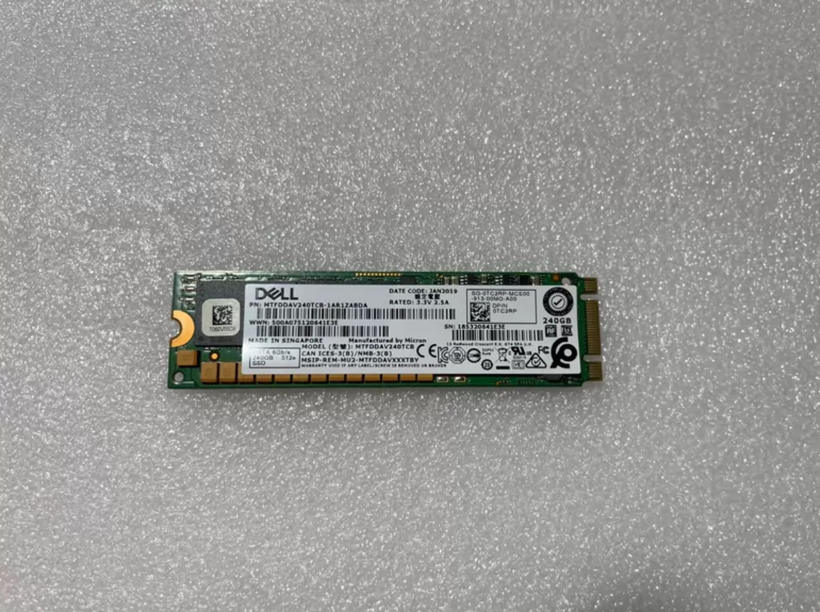 Used Dell 0TC2RP TC2RP MTDDAV240TCB 240GB SATA M.2 SSD