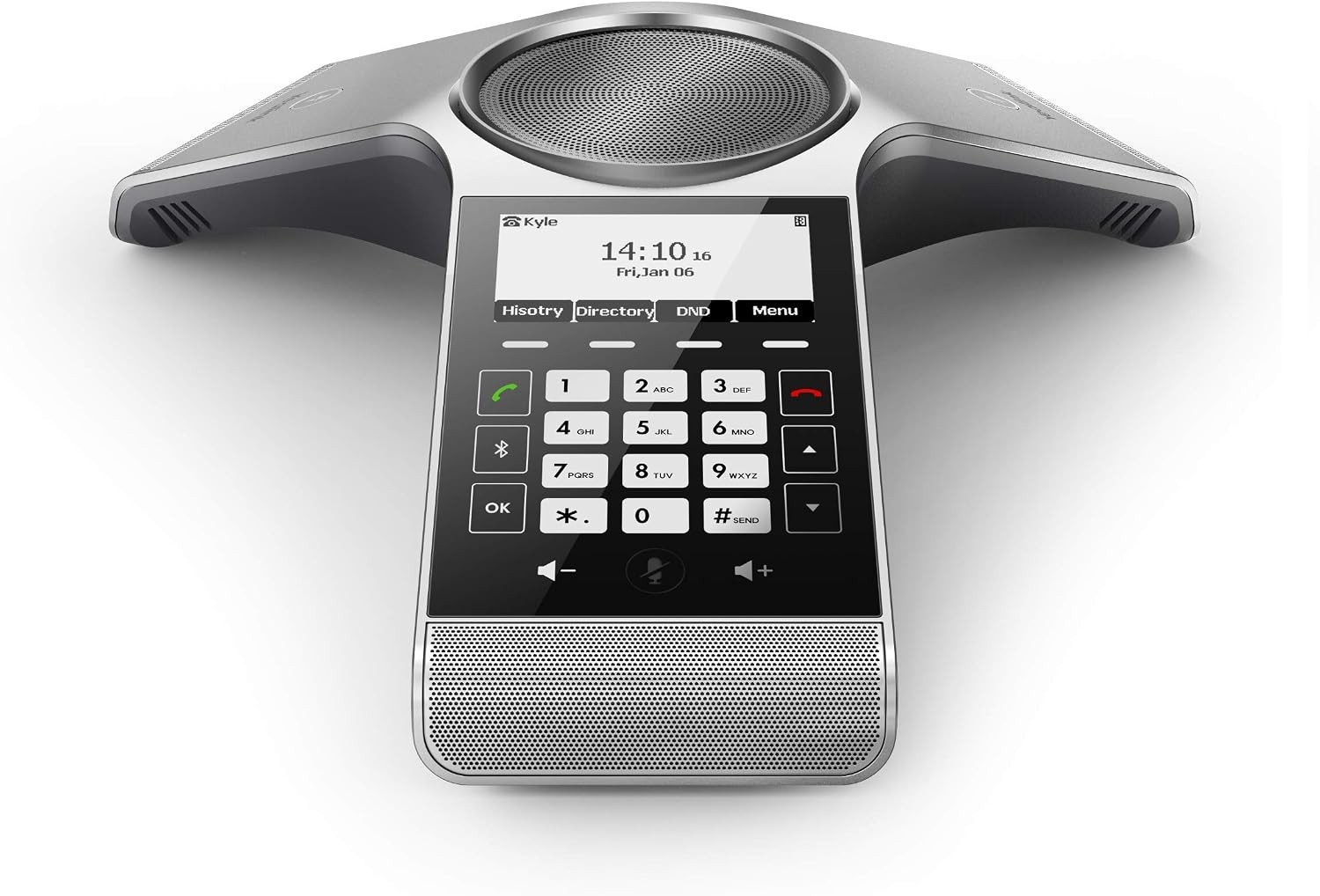 Yealink Conference Phone 3.1" LCD Display Wi-Fi PoE Adapter Included - Silver