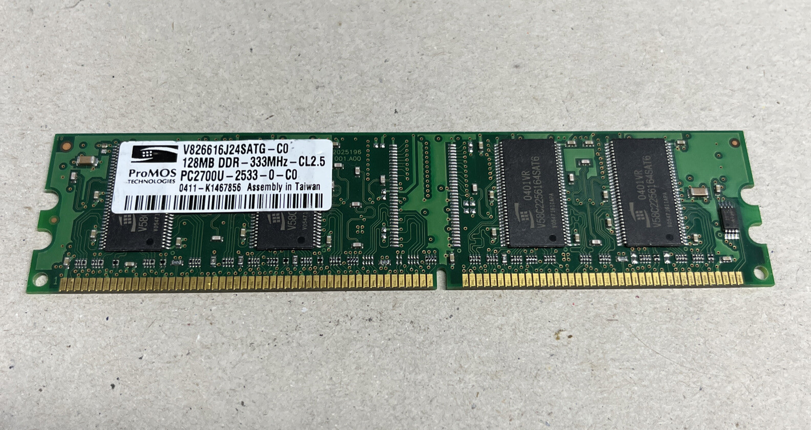 Promos 128MB DDR CL3 V826616J24SATG-C0 Memory New PC2700U-2533-0-C0 Tested Worki