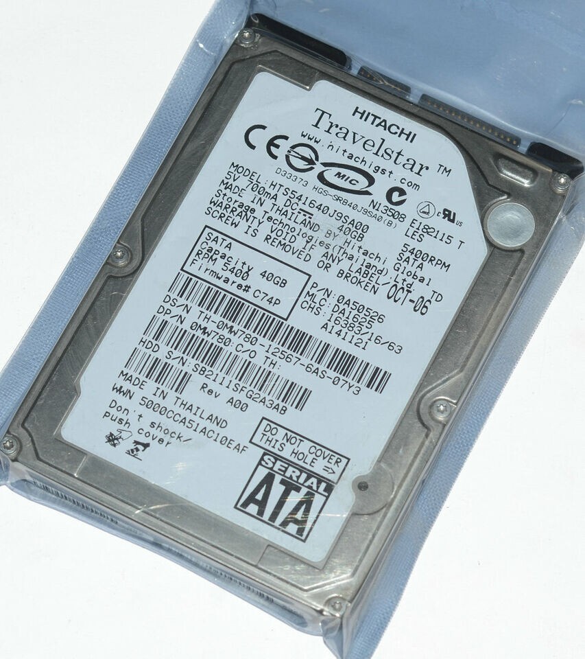 Hitachi Travelstar 5K160 HTS541640J9SA00 40GB,Internal,5400 RPM,2.5" HDD