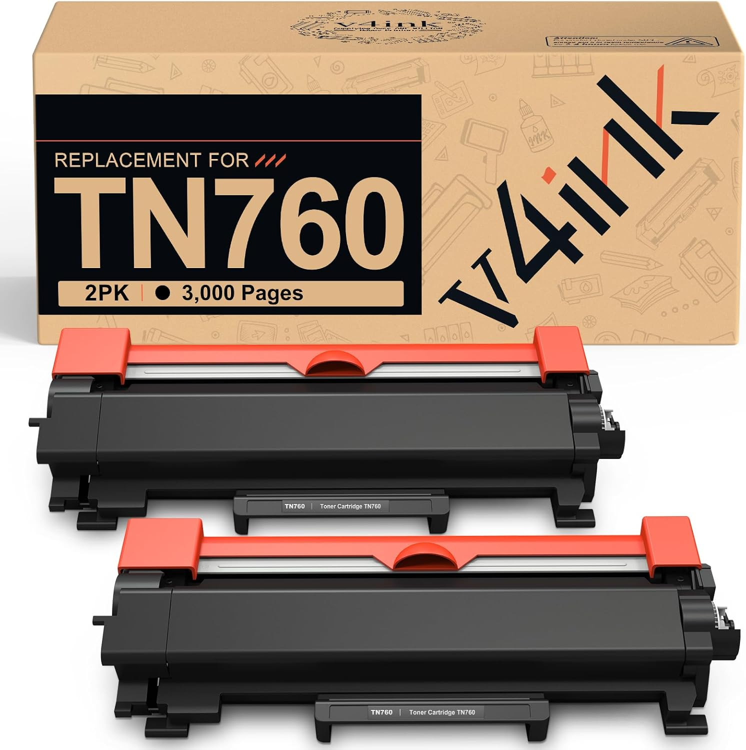 TN760 Toner Cartridge Replacement for Brother TN760 TN-760 TN730 TN770, High Yie