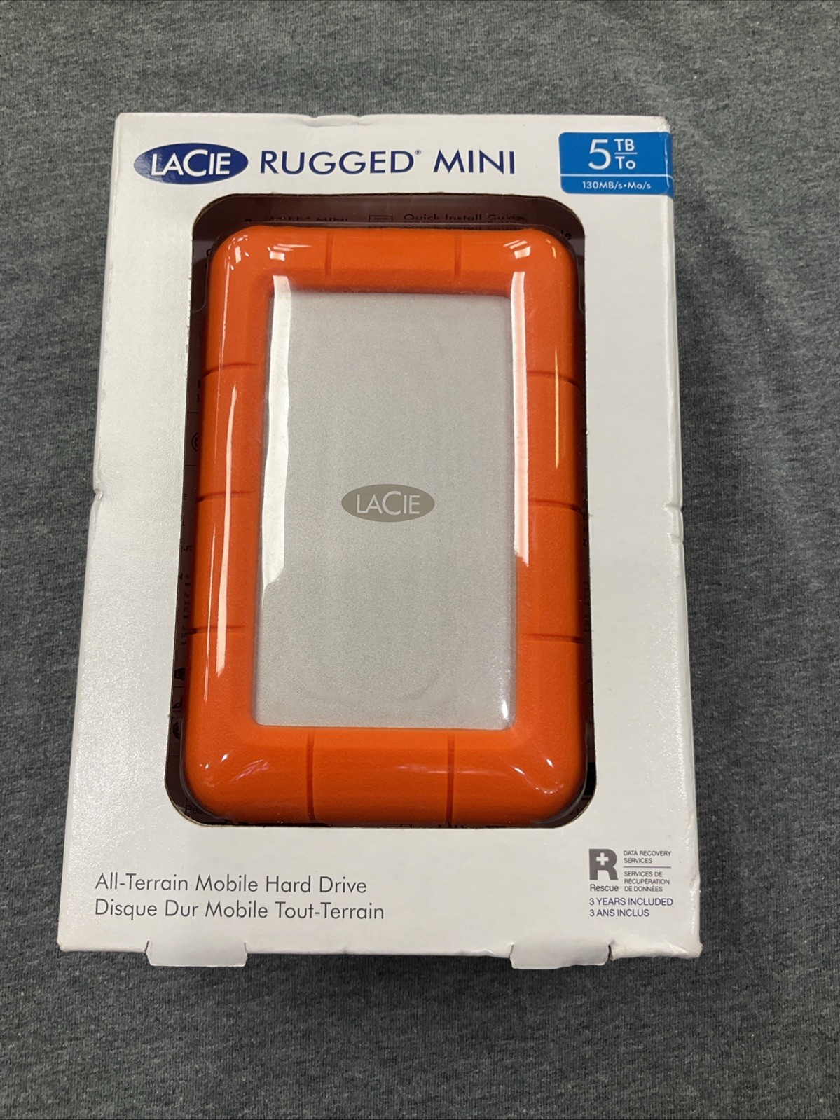 NEW SEALED LaCie Rugged Mini 5TB Portable External Hard Drive USB 3.0 HDD