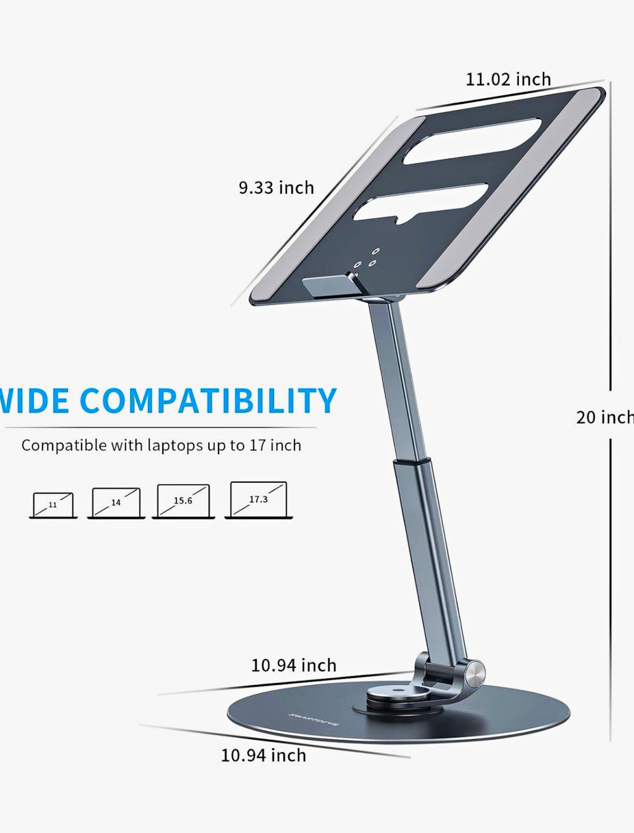 *NEW* SMARTDEVIL 360° Rotating Adjustable Laptop Stand/Riser Up to 17in Gray