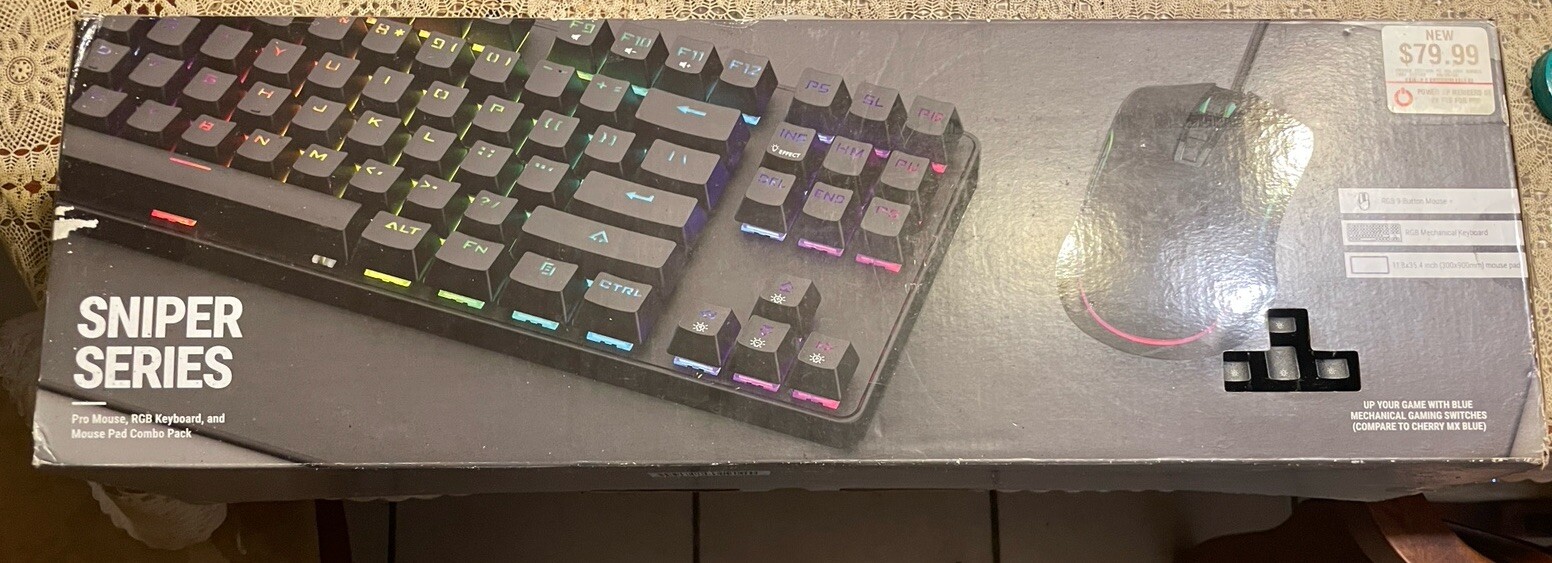 Atrix Sniper Series Pro Mouse, RGB Mechanical Keyboard, & Mouse Pad Combo Pack 