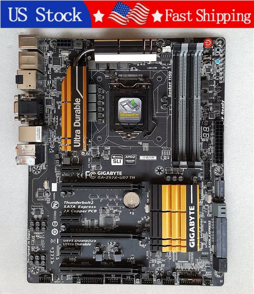 Used Gigabyte GA-Z97X-UD7 TH LGA1150 Intel Z97 ATX DDR3 Desktop Motherboard