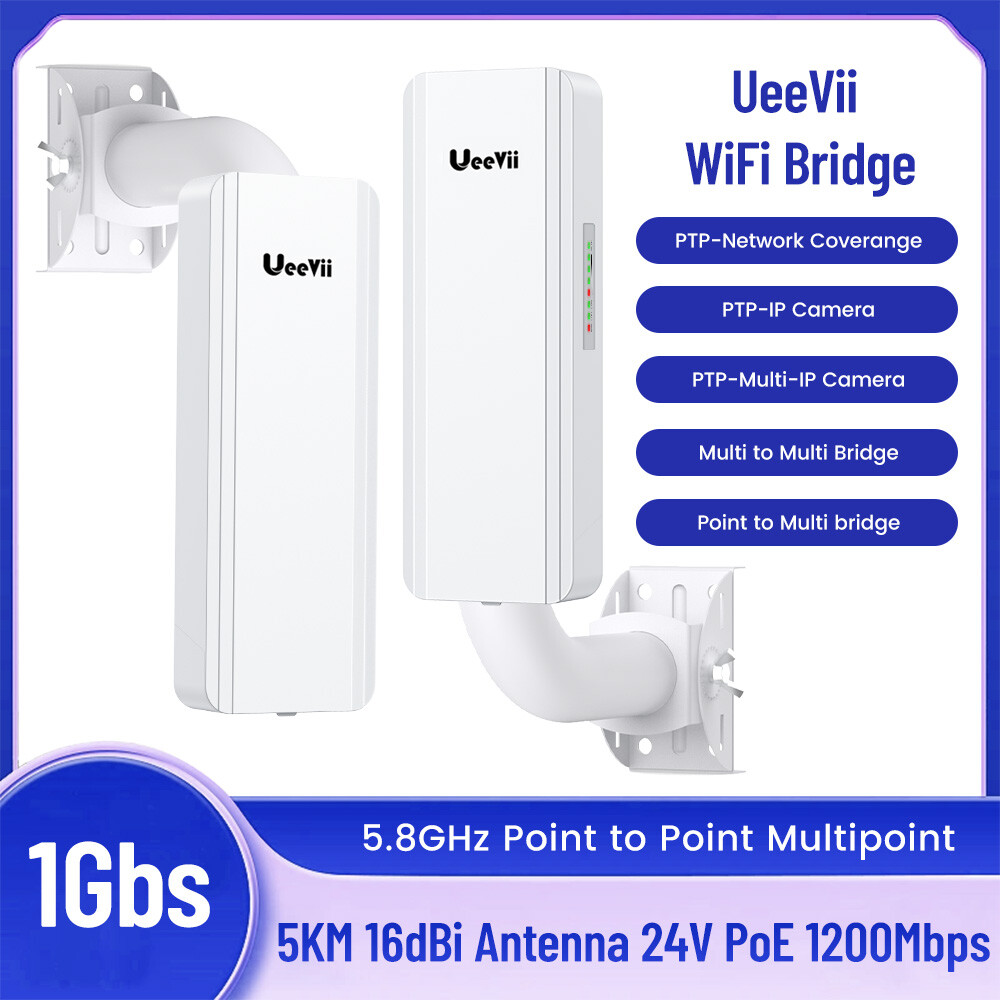 Wireless Network Bridge 5KM Point to Point PTMPT Gigabit WiFi Bridge Long Range