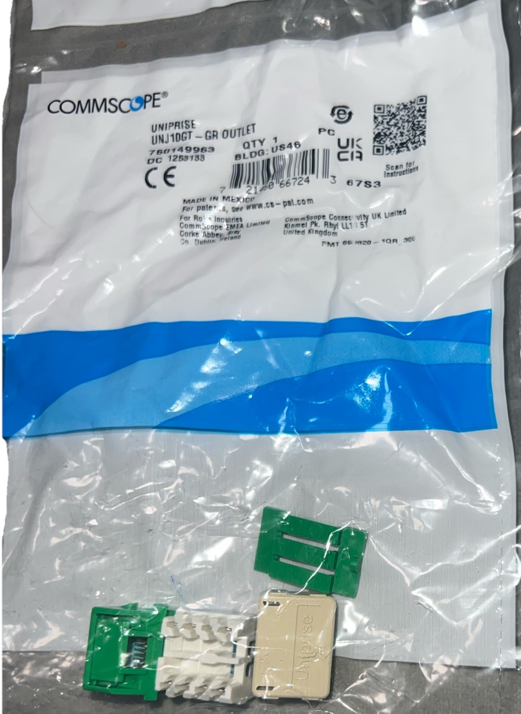 Commscope UniPrise 760149963 Cat6A RJ45 Jack UNJ10GT - Green Lot Of 6