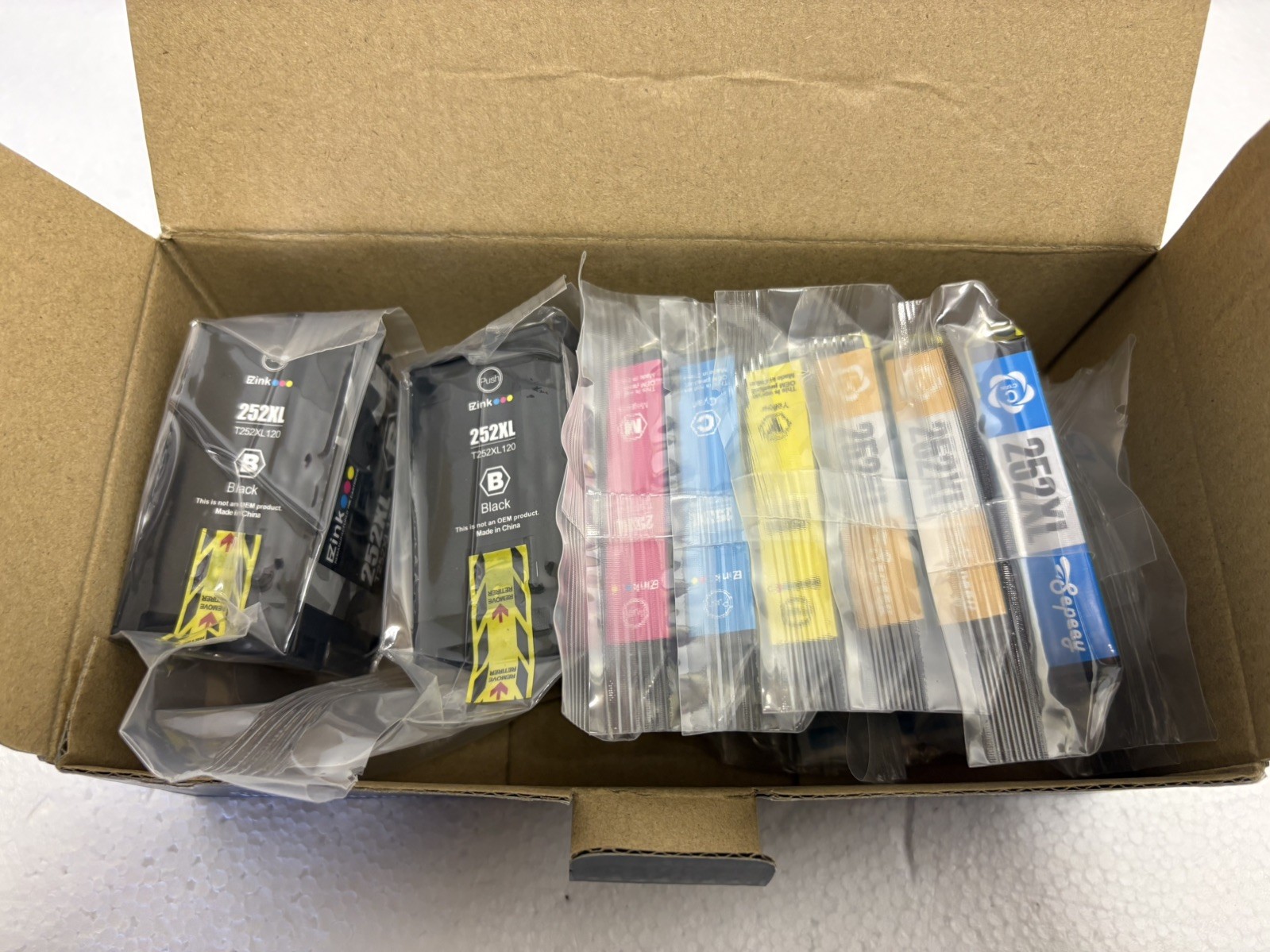 8-PACK EPSON GENUINE 252XL BLACK & 252 COLOR INK 