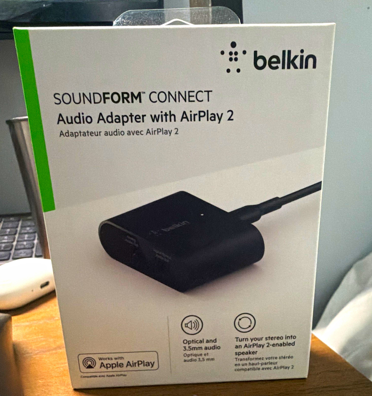 Belkin SoundForm Connect AirPlay 2 Audio Adapter, Black (AUZ002TTBK)