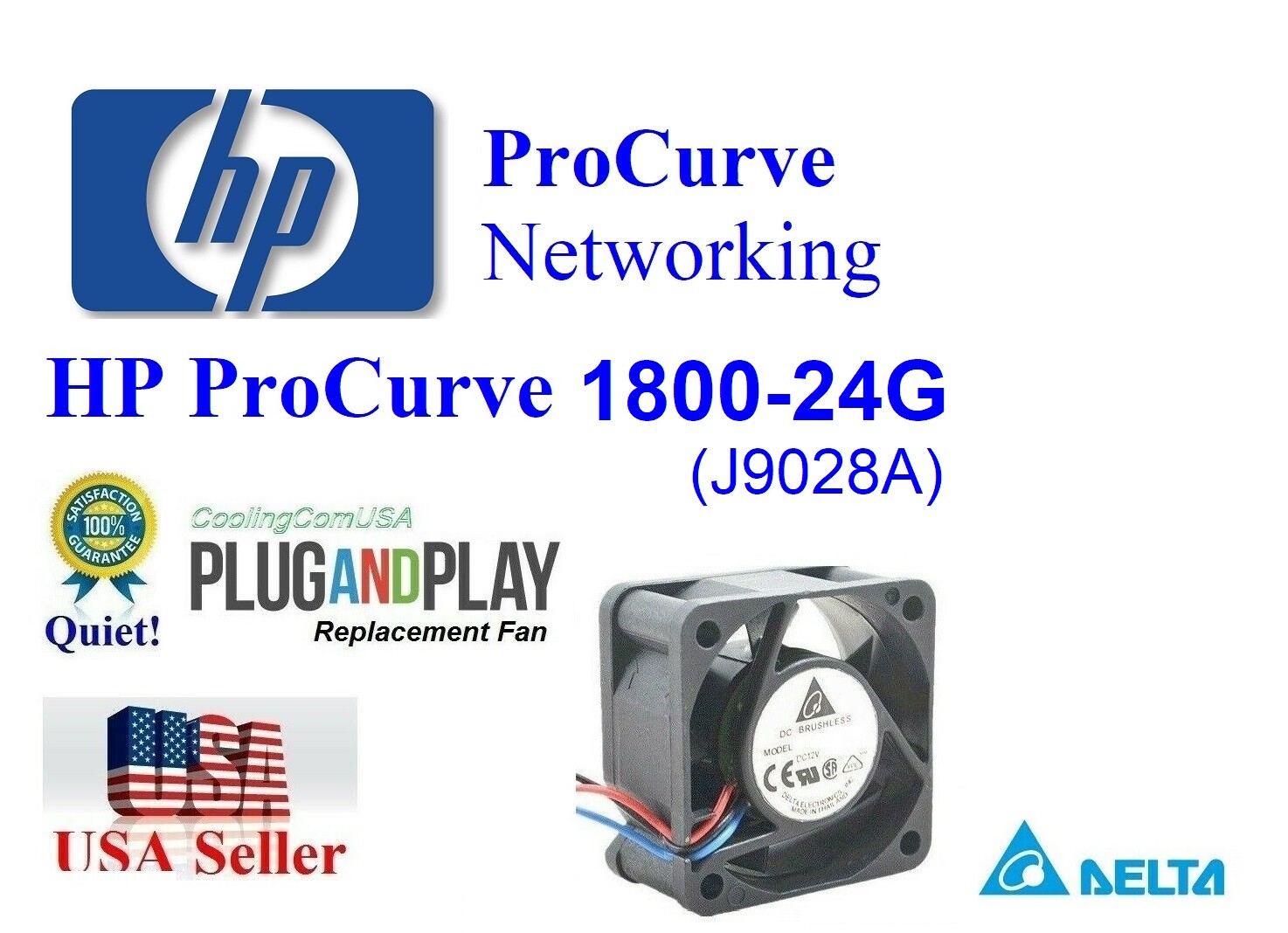 1x Quiet Delta Replacement Fan for HP ProCurve 1800-24G (J9028A)