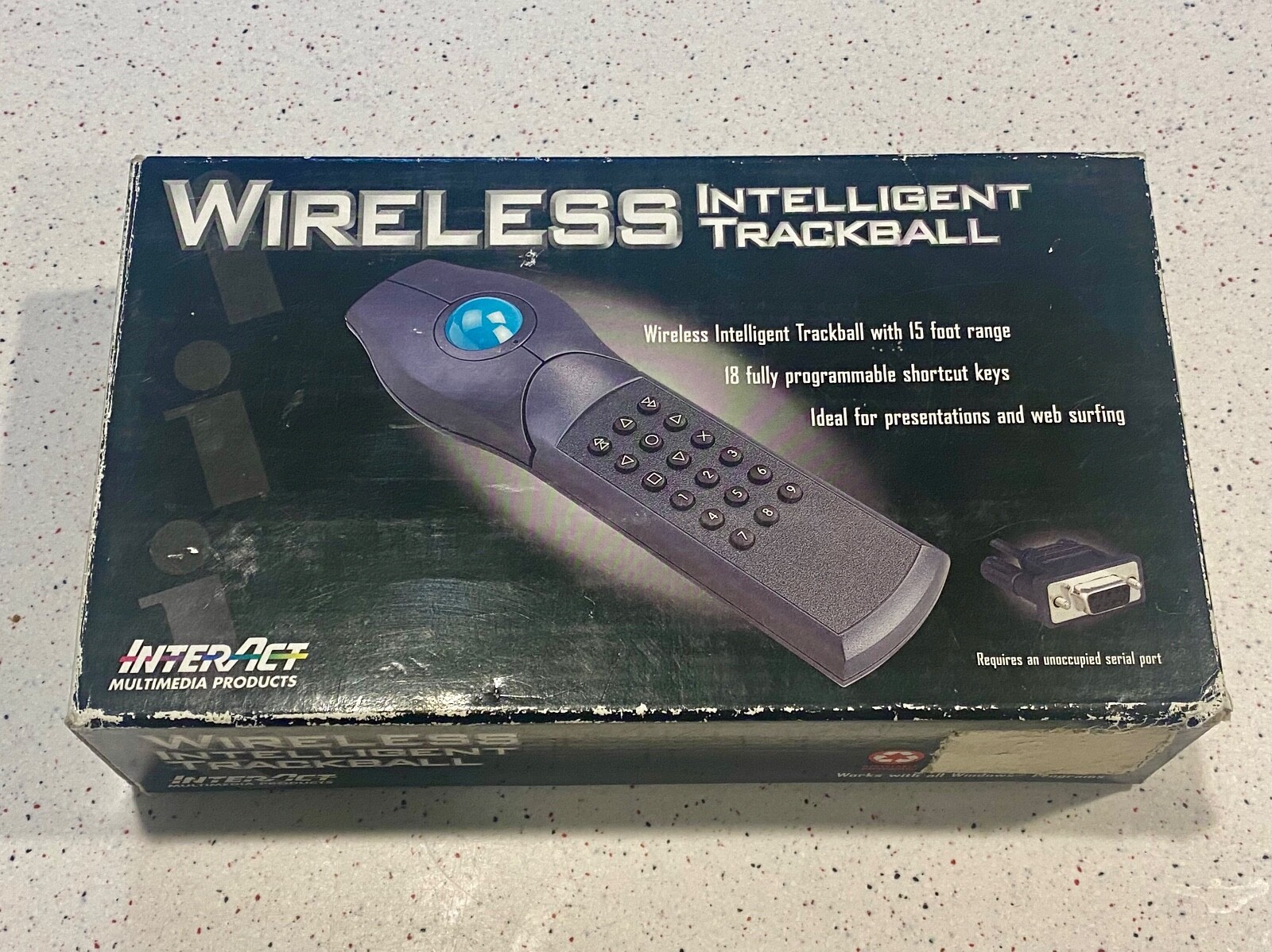 InterAct SV-2020 Wireless Intelligent Trackball Remote Vintage for Serial Port