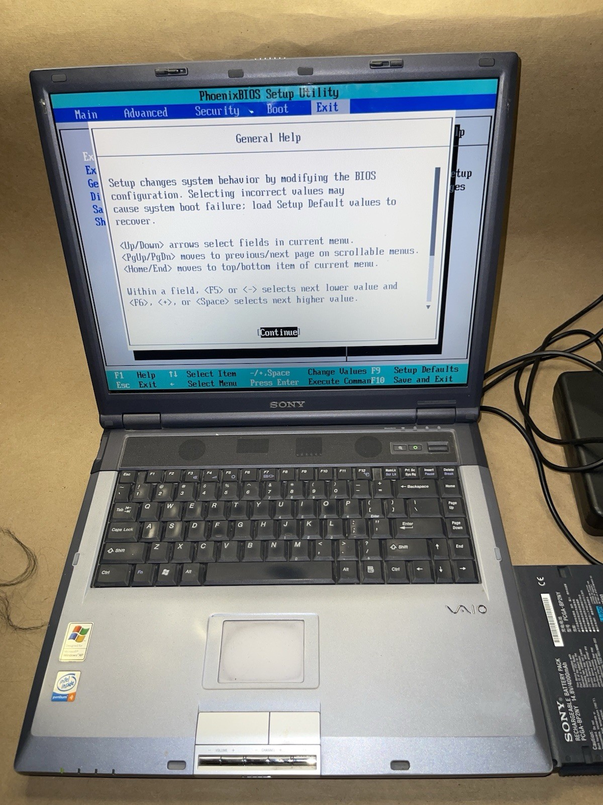 Sony VIAO Laptop PCG-8P1L Powers On W Extras View Read 