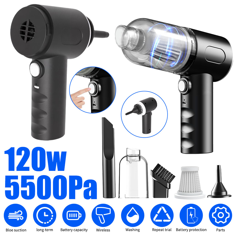 2 in 1 Compressed Air Duster Air Blower & Vacuum Cleaner Cordless Duster Blower