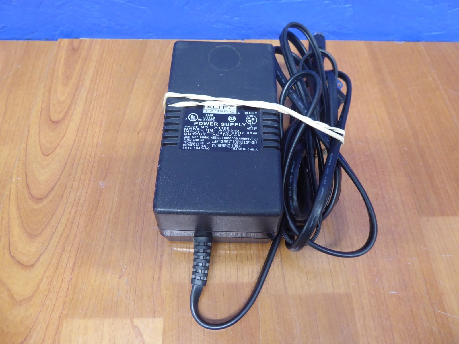 ALTEC LANSING  POWER ADAPTER USED 13V-4A  A4432 ACS340 for SUBWOOFER GENUINE