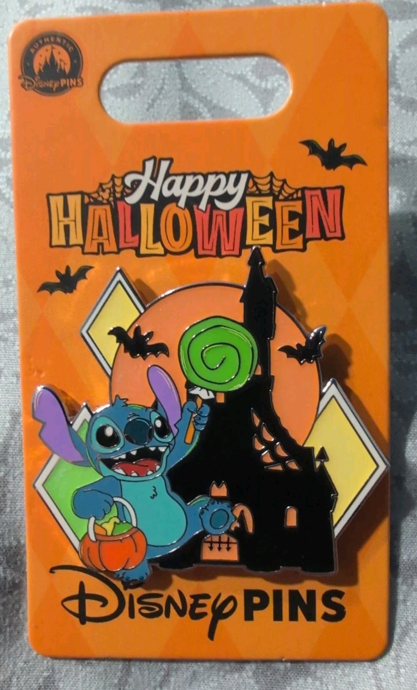 2026 Disney Lilo / Stitch Happy Halloween Trick or Treat Pumpkinbat Pin New