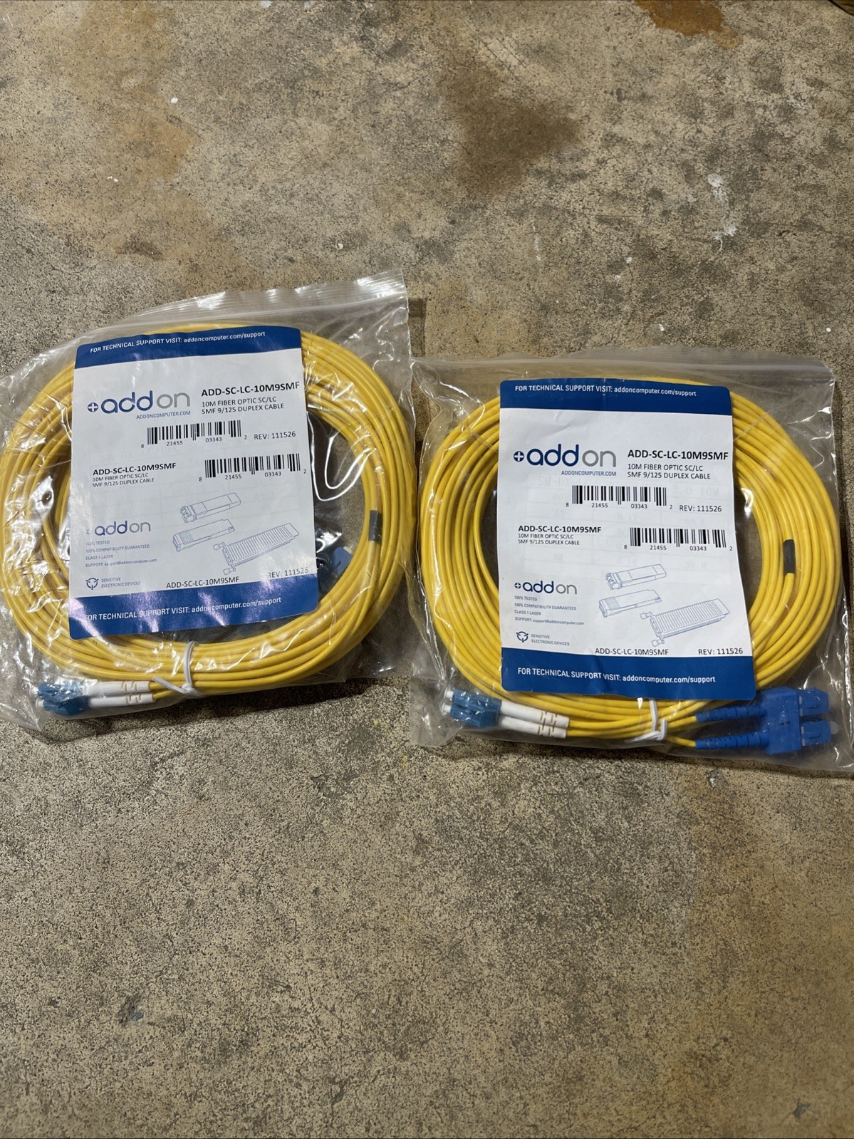 (2) Addon  Add-sc-lc-10m9smf Fiber Optics
