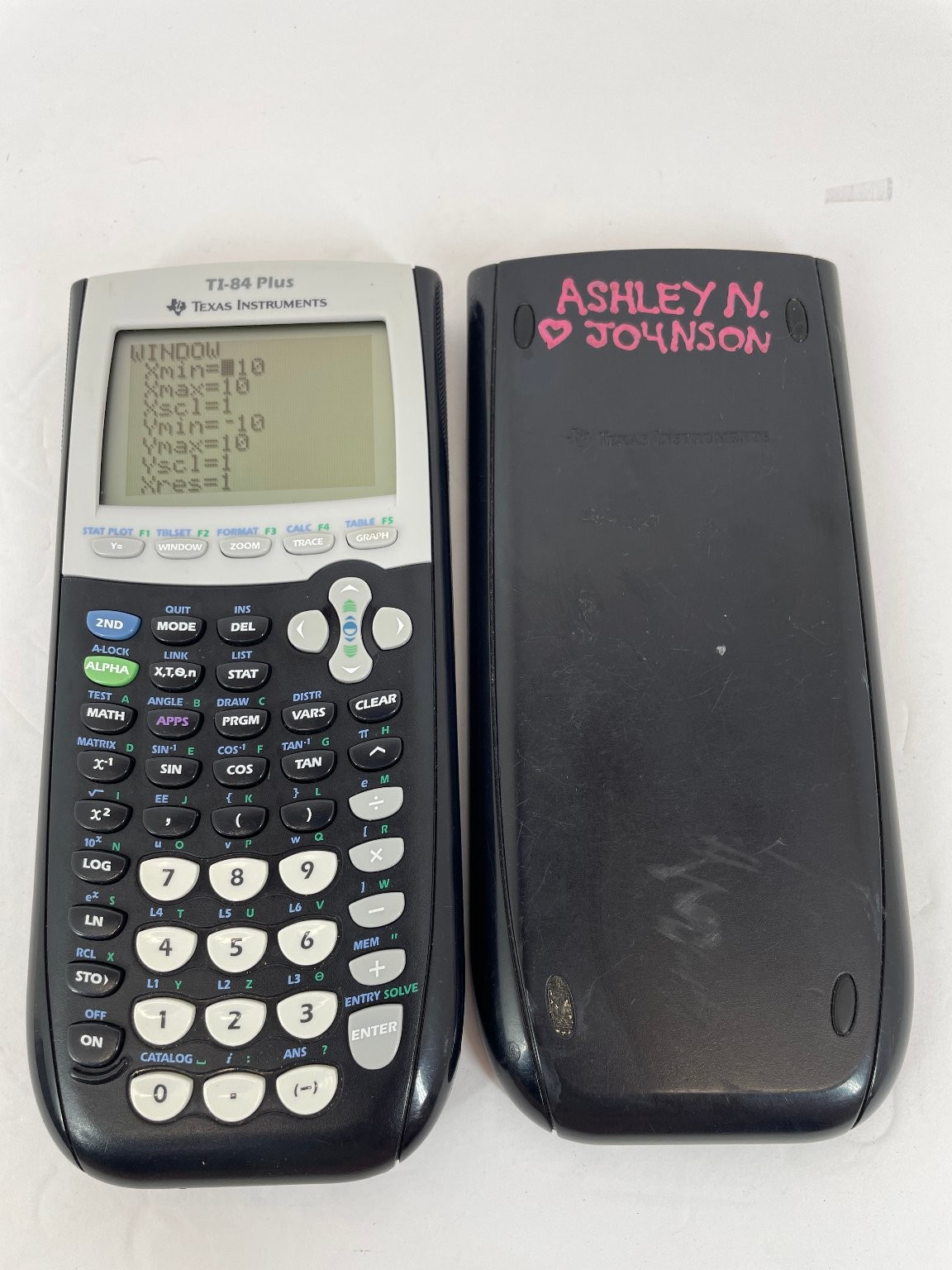 Texas Instruments TI-84 Plus Graphing Calculator Black with Cover & Batteries