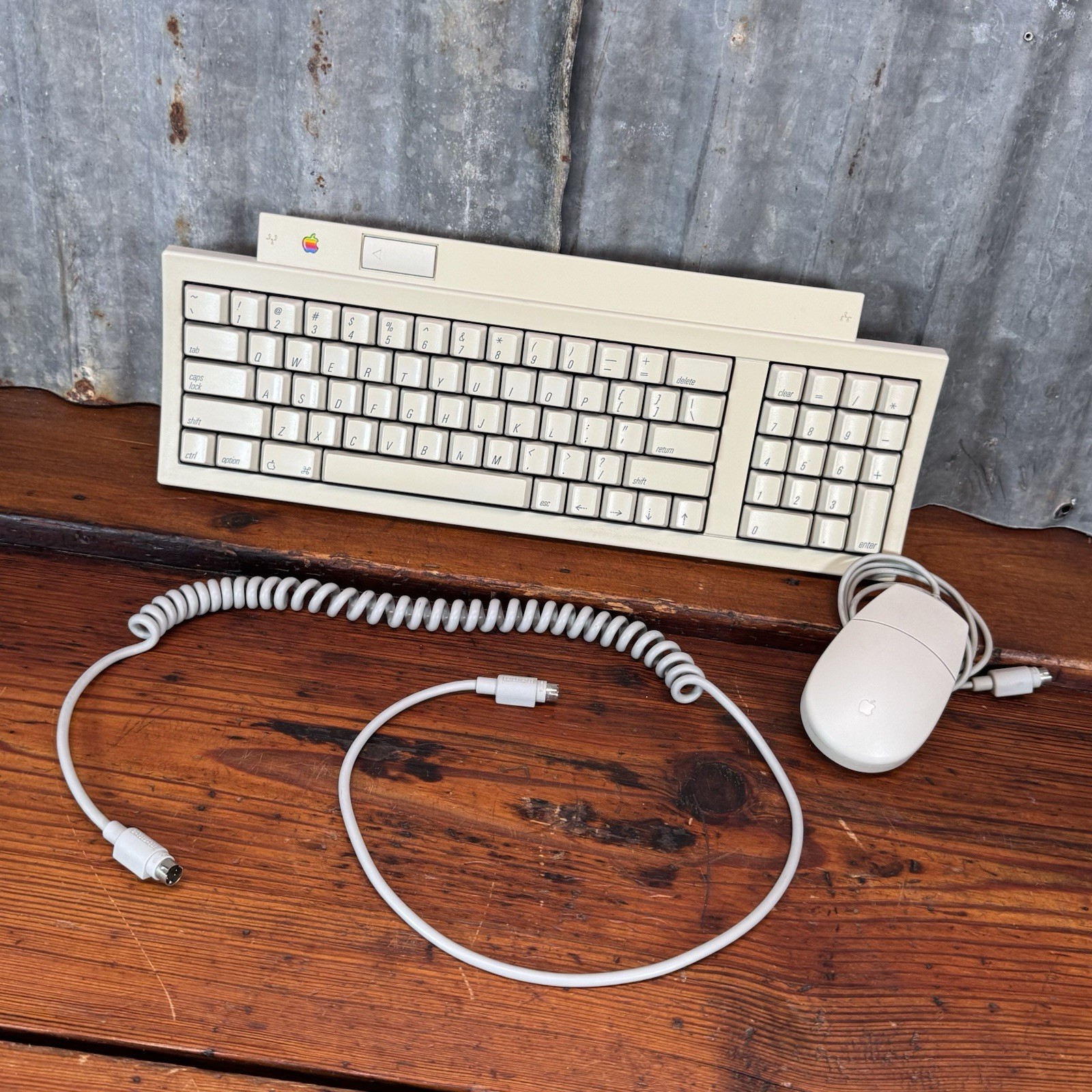 Vintage APPLE KEYBOARD II & DESKTOP BUS MOUSE Macintosh M0487 M2706 UNTESTED