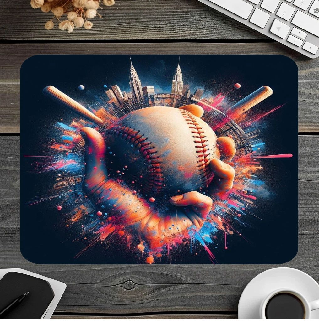 Baseball in Hand Mouse Pad