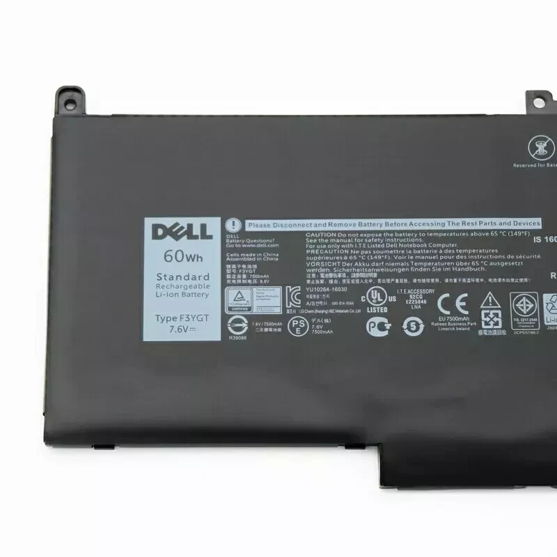NEW Genuine 60Wh F3YGT Battery For Dell Latitude 7280 7380 7290 7490 7390 E7480