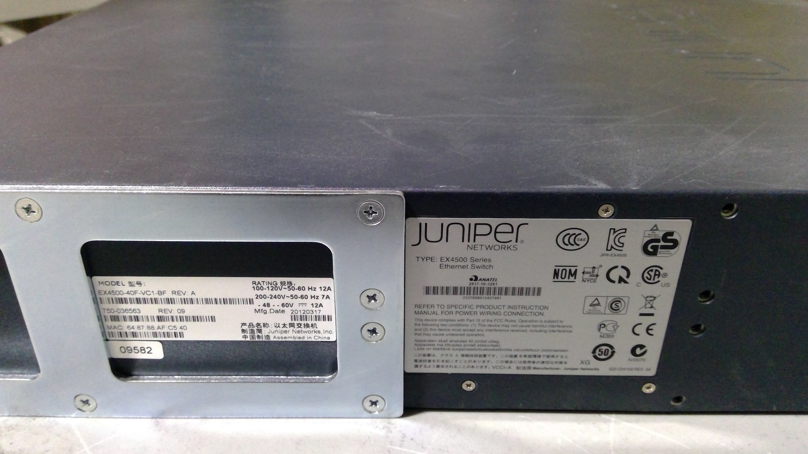 Juniper Networks EX4500-40F-VC1-BF REV: A Network Switch