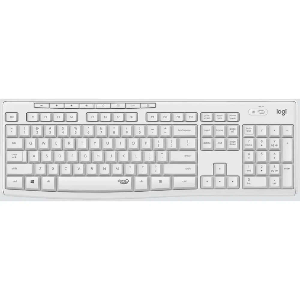 Logitech White MK295 Wireless Keyboard - Keyboard ONLY, NO USB, NO MOUSE, BATT