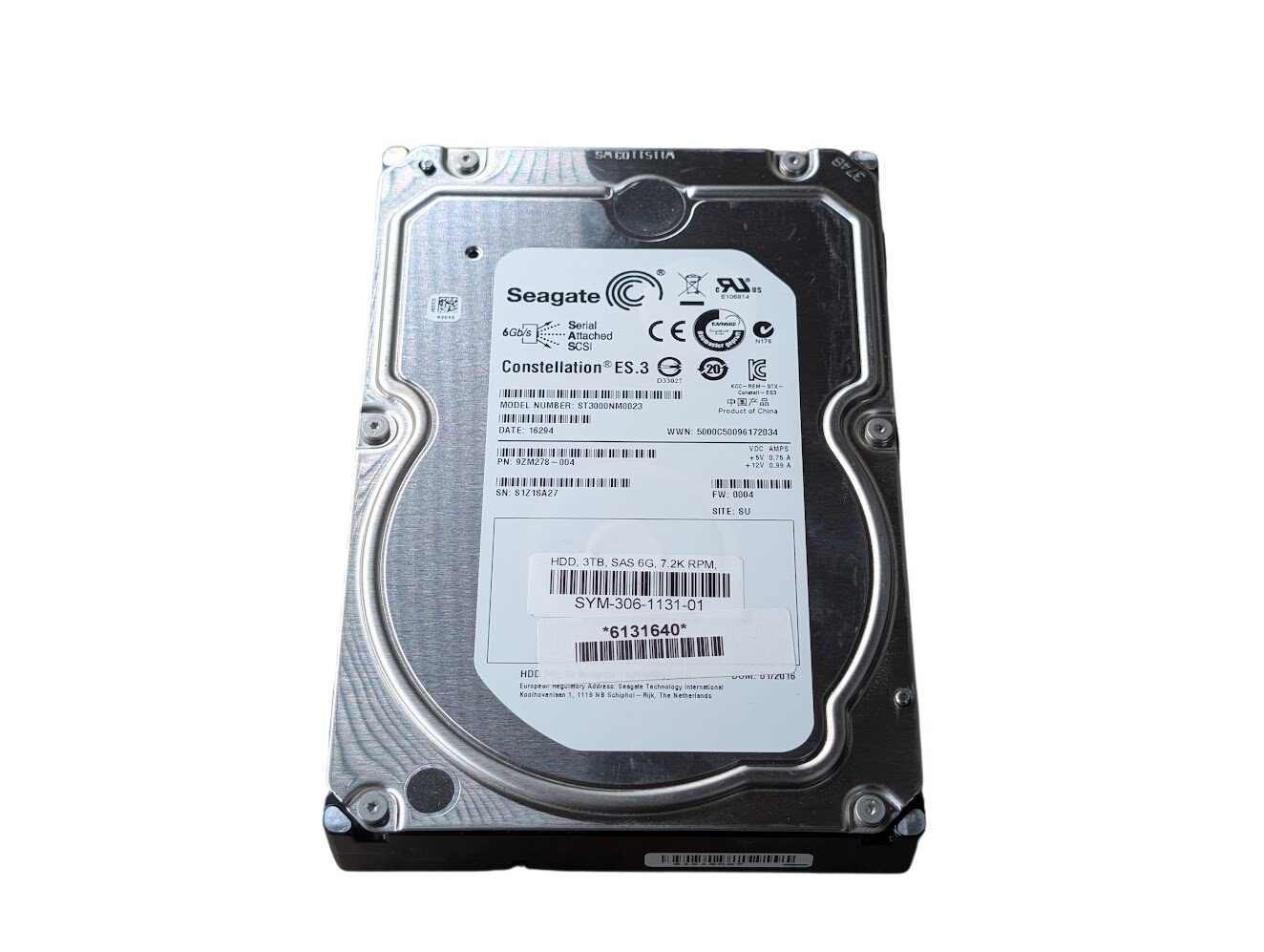 Seagate 3TB 9ZM278-004 3.5" SAS Server 6Gb/s Hard Drive ST3000NM0023