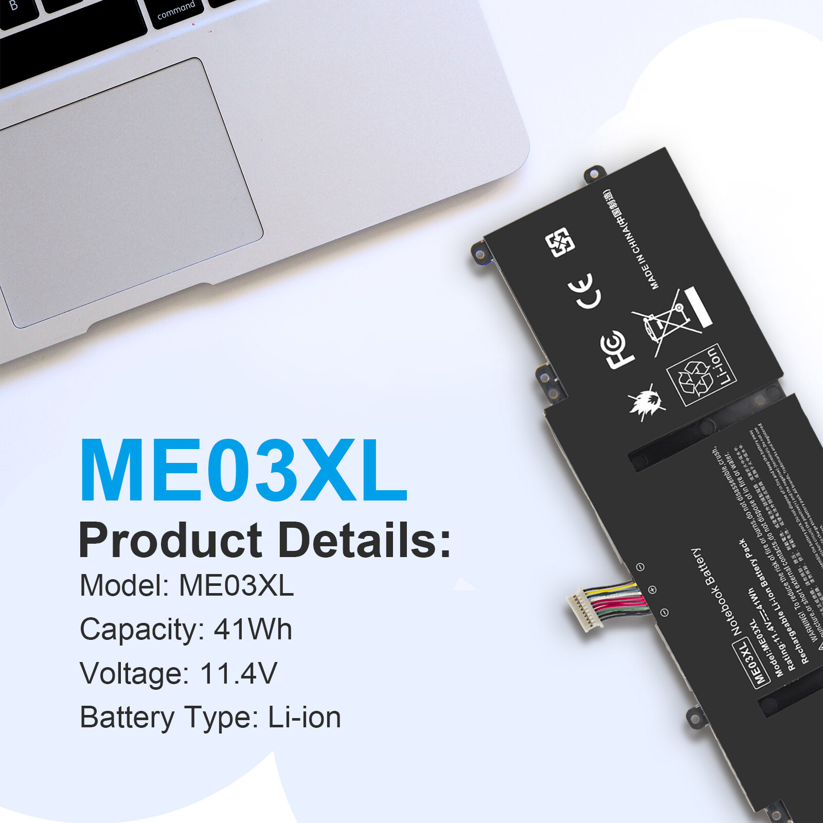 LOT me03xl Battery For HP Stream 11-D 13-C Series Ultrabook 787089-541 11.4V-41W