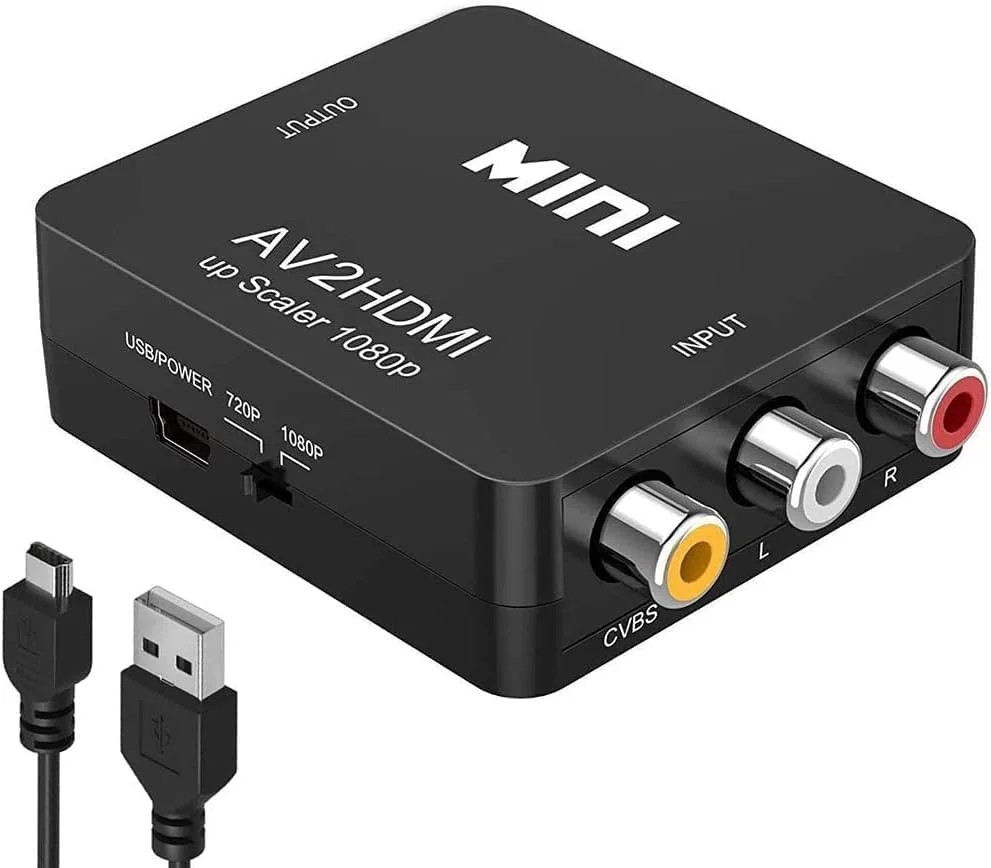 RCA to HDMI Converter, 1080P RCA Composite CVBS AV to HDMI Video Audio Converter