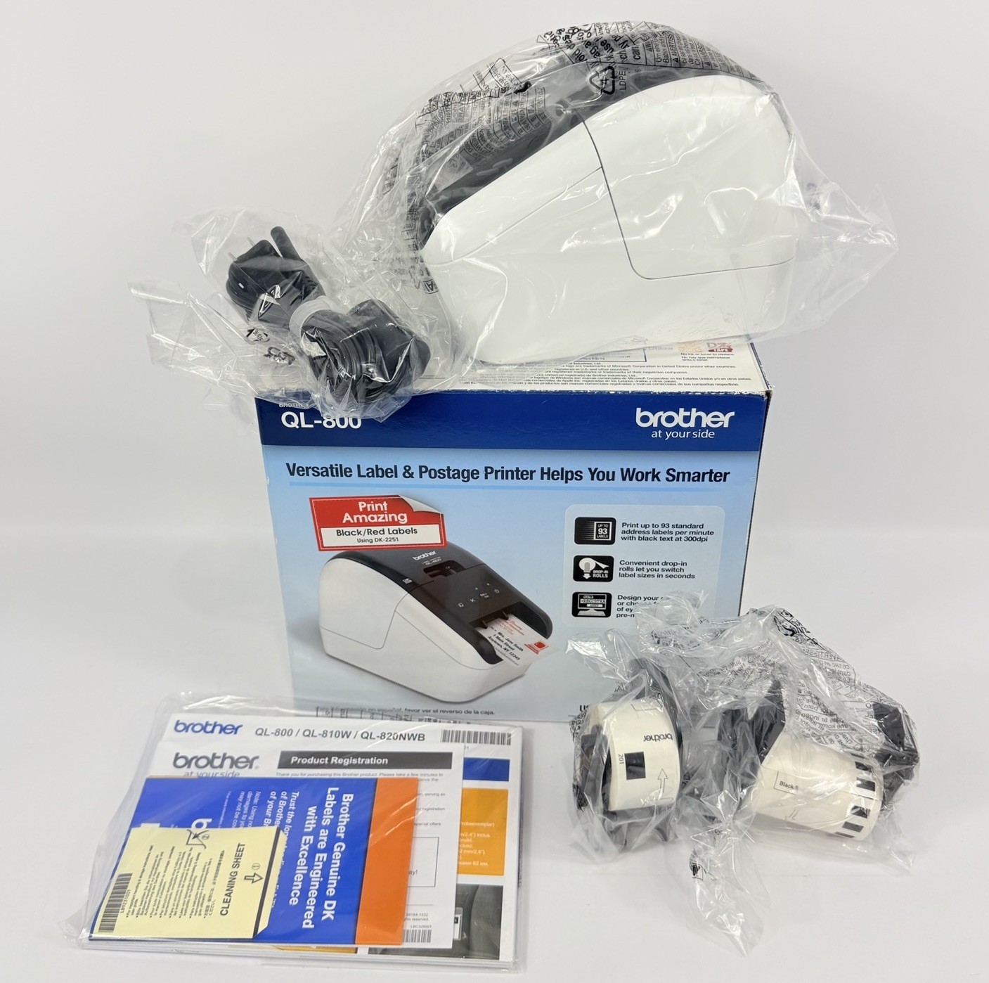 Brother QL800 5"x8.75"x6" 93 Labels Print Speed Label Printer BRAND NEW IN BOX