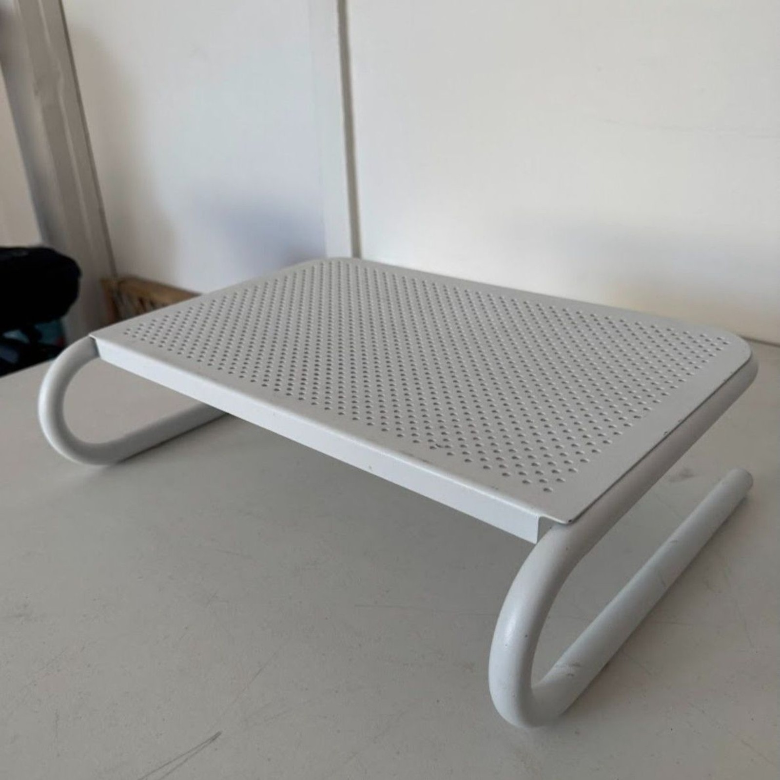 White Computer Laptop Monitor Stand for office desk